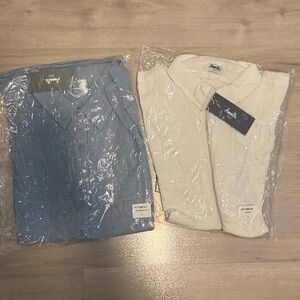 NWT Blue and Cream Button-Up Shirts